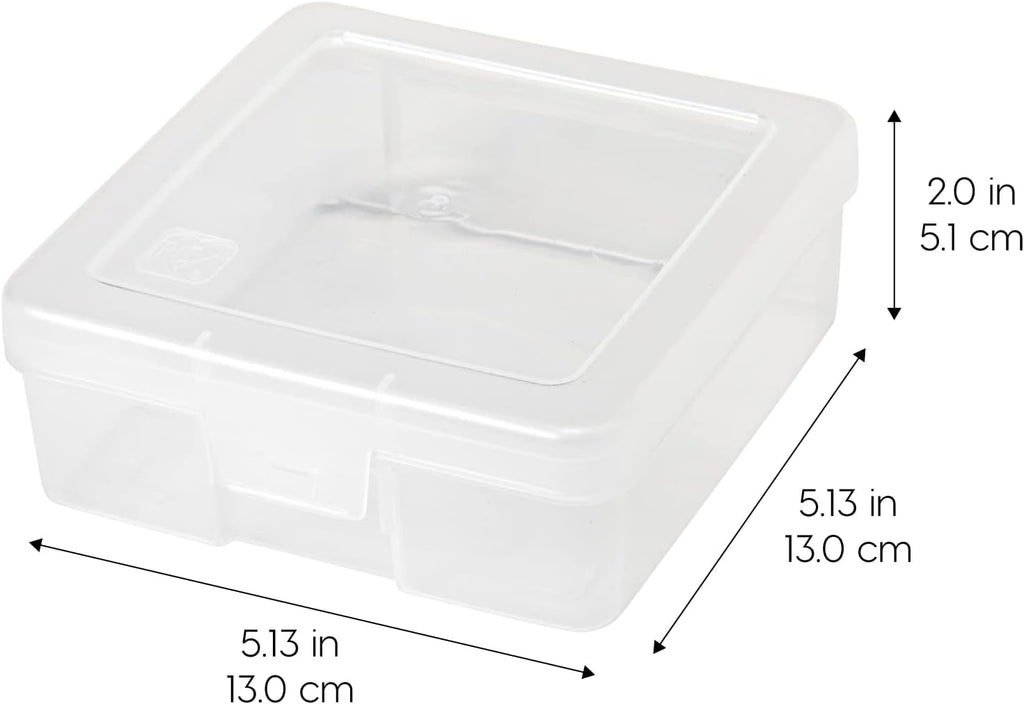 IRIS USA Clear Cases |Made in USA| Plastic Box Organizers (10-Pack)- Small | Bead Storage Organizing Containers with Snap Lid for Arts, Crafts, Ephemera, Stickers, & Dance Cheer