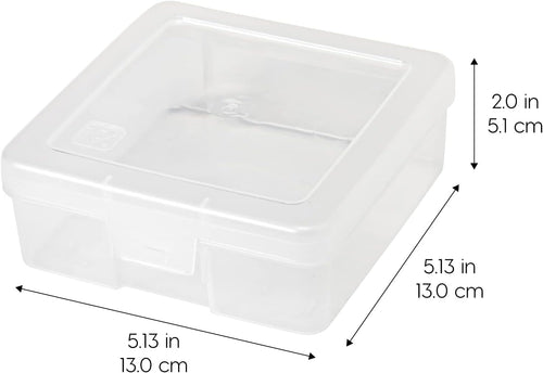 IRIS USA Clear Cases |Made in USA| Plastic Box Organizers (10-Pack)- Small | Bead Storage Organizing Containers with Snap Lid for Arts, Crafts, Ephemera, Stickers, & Dance Cheer