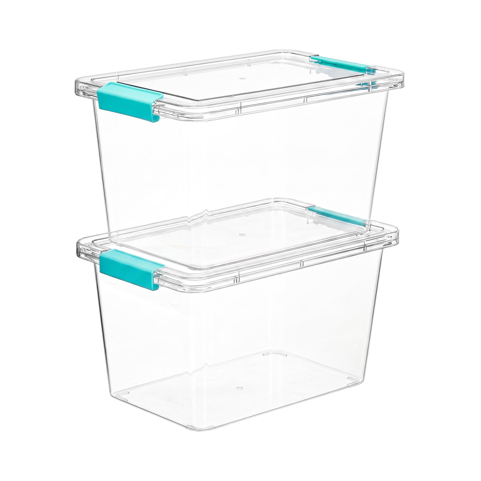 Vtopmart 4 Pack 6 Qt Plastic Storage Bins with Lids, Clear Sensory Bins | Stackable Containers for Organizing School & Office Supplies, Arts & Crafts Organizers and Storage for Home, Craft Room