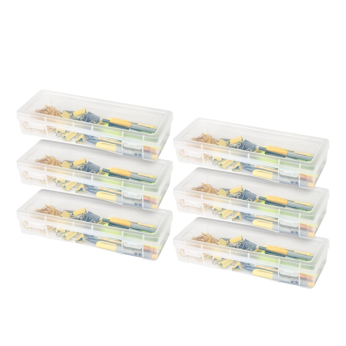 IRIS USA Clear Cases |Made in USA| Plastic Box Organizers (10-Pack)- Small | Bead Storage Organizing Containers with Snap Lid for Arts, Crafts, Ephemera, Stickers, & Dance Cheer
