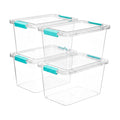 Vtopmart 4 Pack 6 Qt Plastic Storage Bins with Lids, Clear Sensory Bins | Stackable Containers for Organizing School & Office Supplies, Arts & Crafts Organizers and Storage for Home, Craft Room