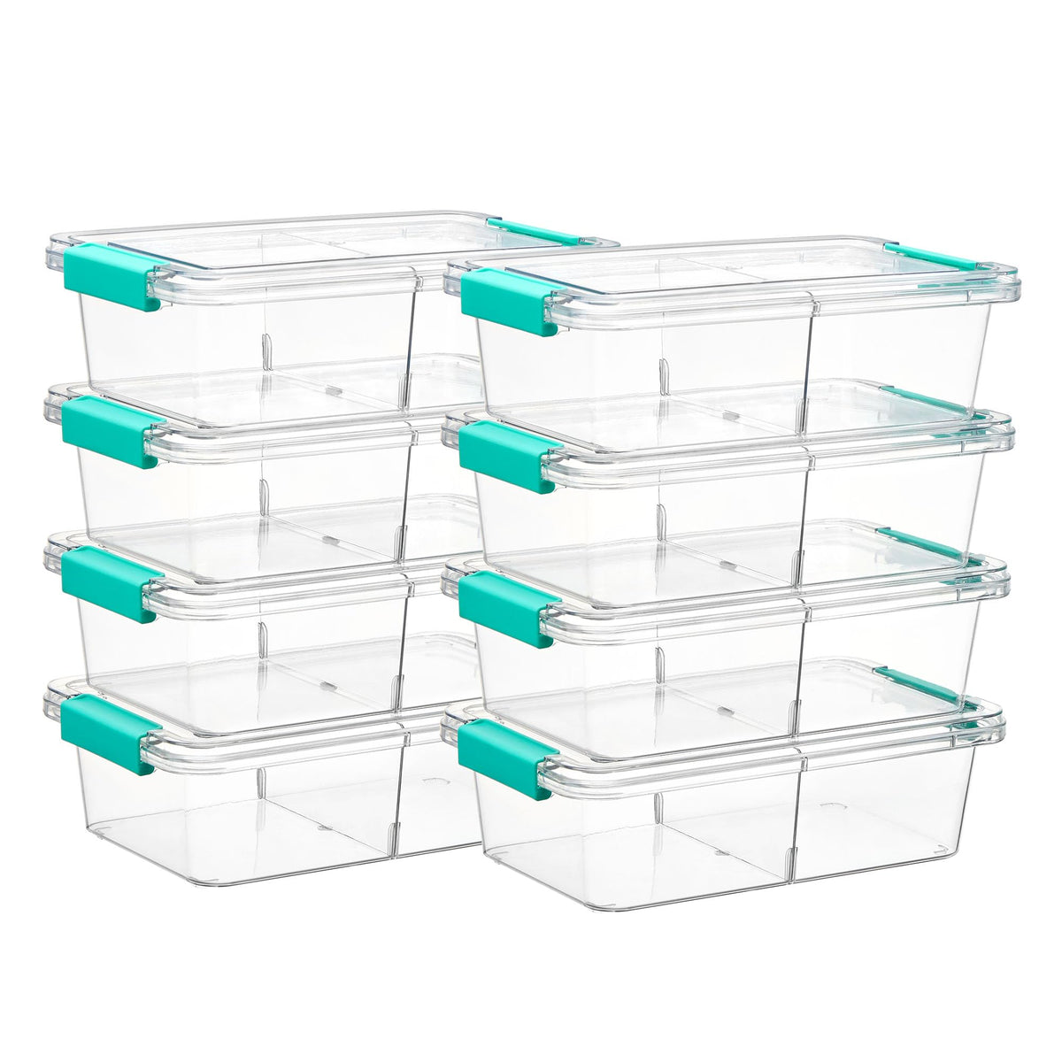 Vtopmart 4 Pack 6 Qt Plastic Storage Bins with Lids, Clear Sensory Bins | Stackable Containers for Organizing School & Office Supplies, Arts & Crafts Organizers and Storage for Home, Craft Room