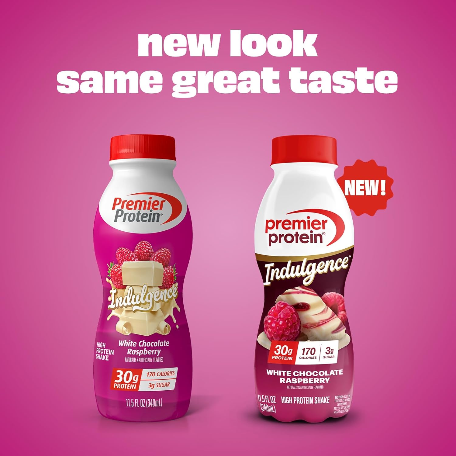 Premier Protein INDULGENCE 30g Shake, White Chocolate Raspberry, 12 Pack