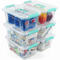 Storage Bins with Lids,7Qt Clear Stackable Storage Containers With Lids Buckle Latches.Perfect for LEGO, Crafts, Office Supplies, and Dorm Room Organization,6-Pack (Clear)