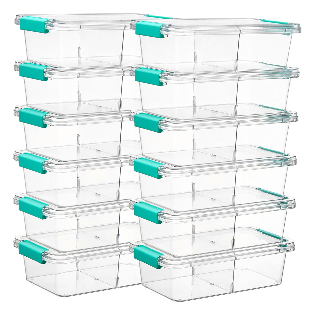 Vtopmart 4 Pack 6 Qt Plastic Storage Bins with Lids, Clear Sensory Bins | Stackable Containers for Organizing School & Office Supplies, Arts & Crafts Organizers and Storage for Home, Craft Room